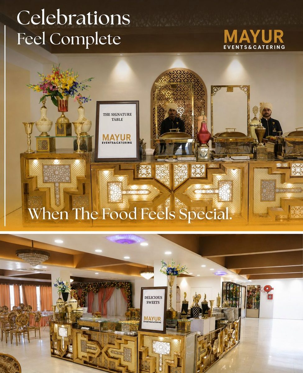Signature dessert and sweets catering table by Mayur Events Bilaspur